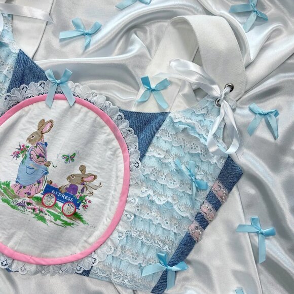 Vintage Bunny Lace Corset Top – Cottagecore Coquette Aesthetic - Picture 7 of 8